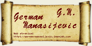German Manasijević vizit kartica